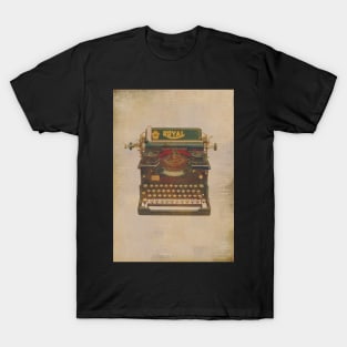 Vintage typewriter faded effect. Gift for writer. T-Shirt